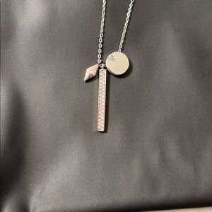 Fossil Silver Layered Pendant Necklace